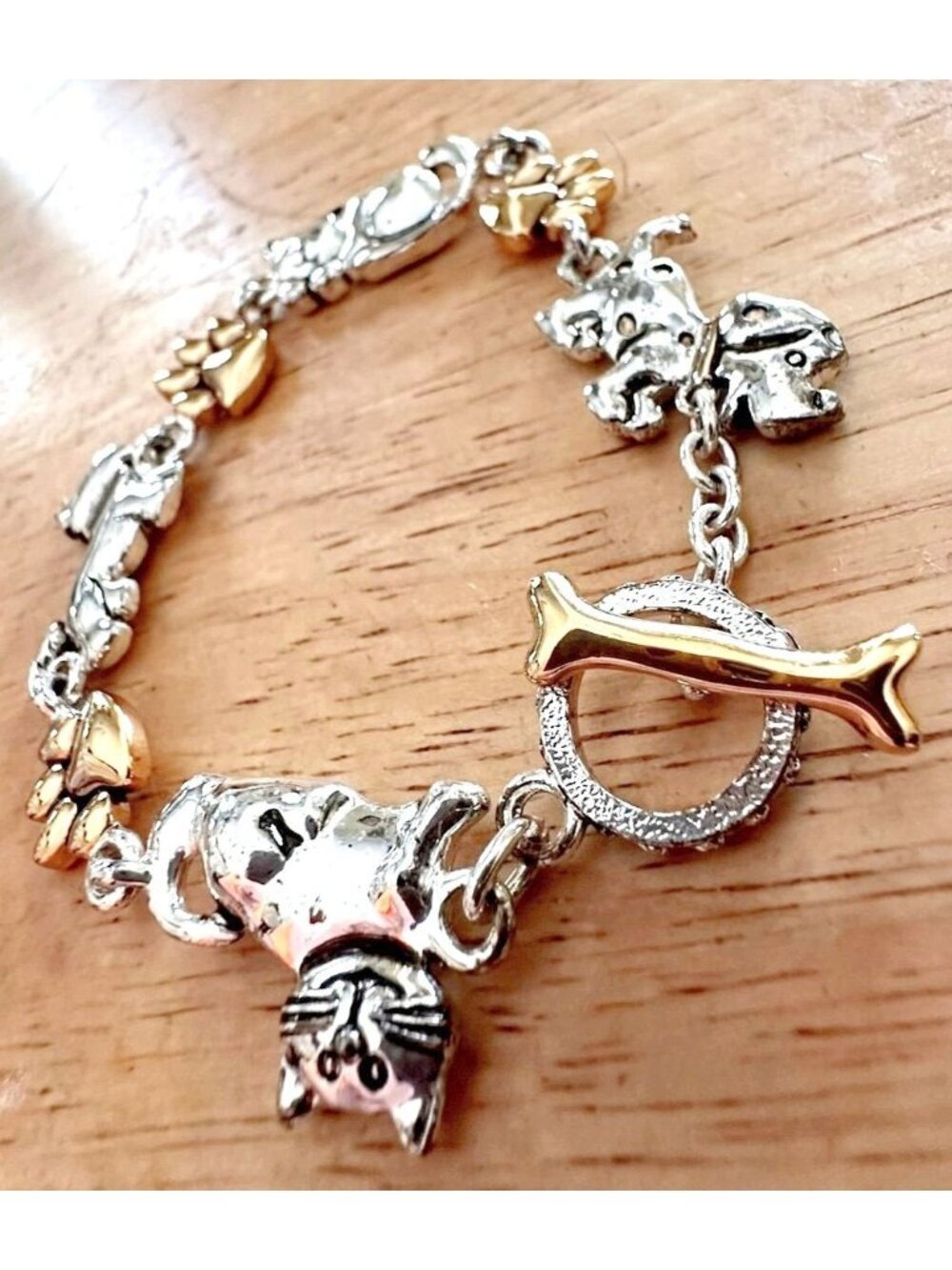 Vintage Premiere Designs Cat Dog Toggle Bracelet Paw Print Westie Animal Rescue